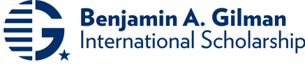 Blue logo reads Benjamin A. Gilman International Scholarship